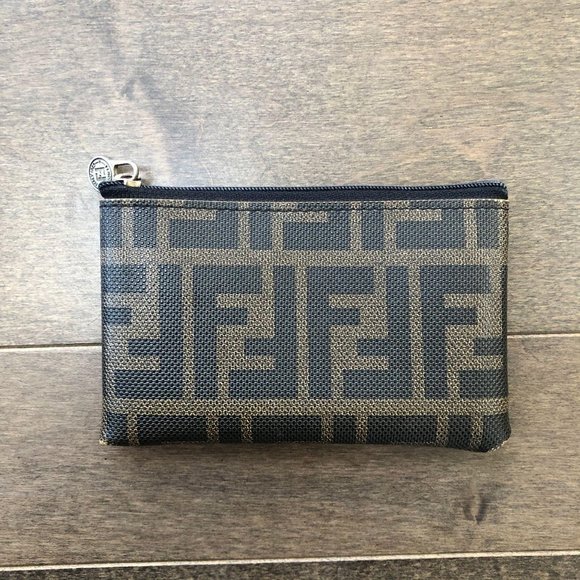 Fendi Handbags - Fendi Coin Purse Zip Bag, Brown and Black